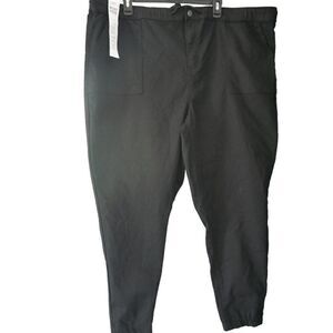 TINSELTOWN Women's Plus Size Elastic-Cuff Pull-On Denim Jogger Pants Black 4X